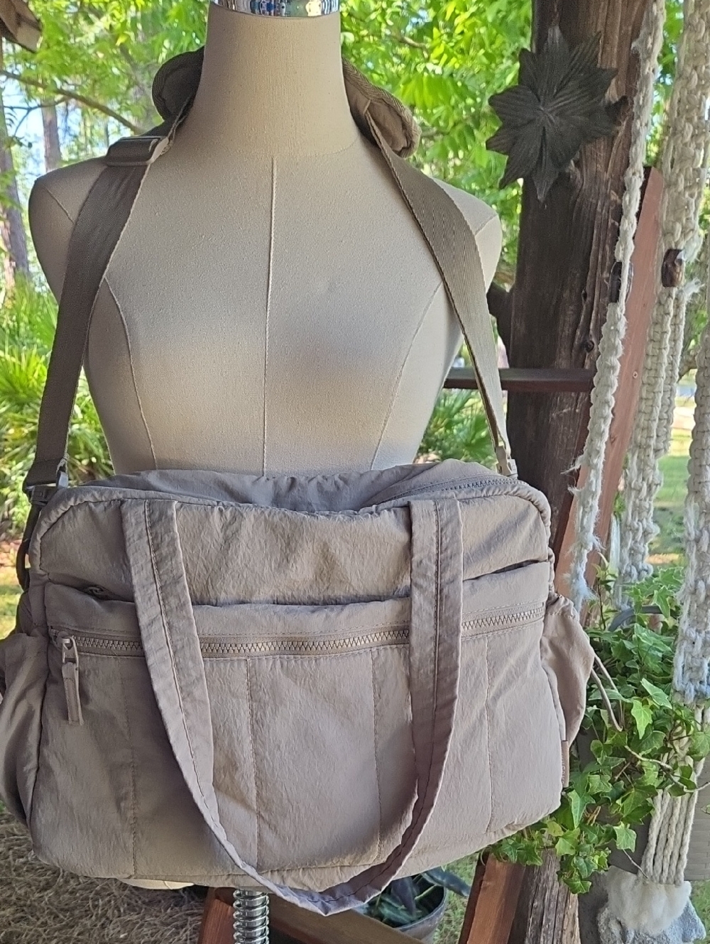 Bagsmart Sage Green Multifunction Crossbody Duffel Bag